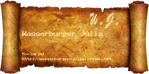 Wasserburger Júlia névjegykártya